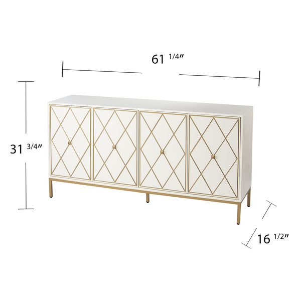 Safavieh Marradi Modern Sideboard With Diamond Door Panels Mdf Build And Iron Base For Dining DN1222330