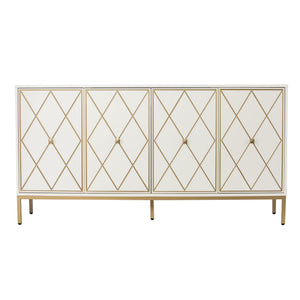 Safavieh Marradi Modern Sideboard With Diamond Door Panels Mdf Build And Iron Base For Dining DN1222330