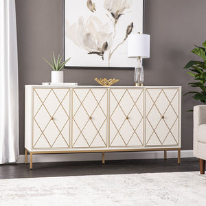 Safavieh Marradi Modern Sideboard With Diamond Door Panels Mdf Build And Iron Base For Dining DN1222330