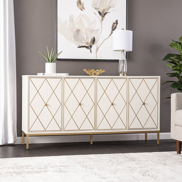 Safavieh Marradi Modern Sideboard With Diamond Door Panels Mdf Build And Iron Base For Dining DN1222330