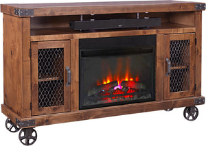 Industrial Ghost Black 62" Fireplace Console DN1901-GHT Aspenhome