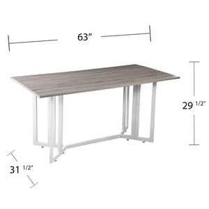 Safavieh Holly Martin Driness Convertible Drop Leaf Dining Table For Small Spaces With Gate Leg Design GREY DN7440