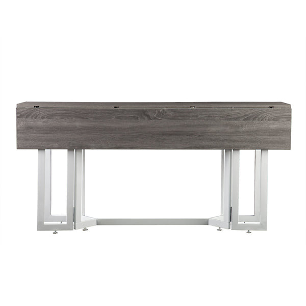 Safavieh Holly Martin Driness Convertible Drop Leaf Dining Table For Small Spaces With Gate Leg Design GREY DN7440