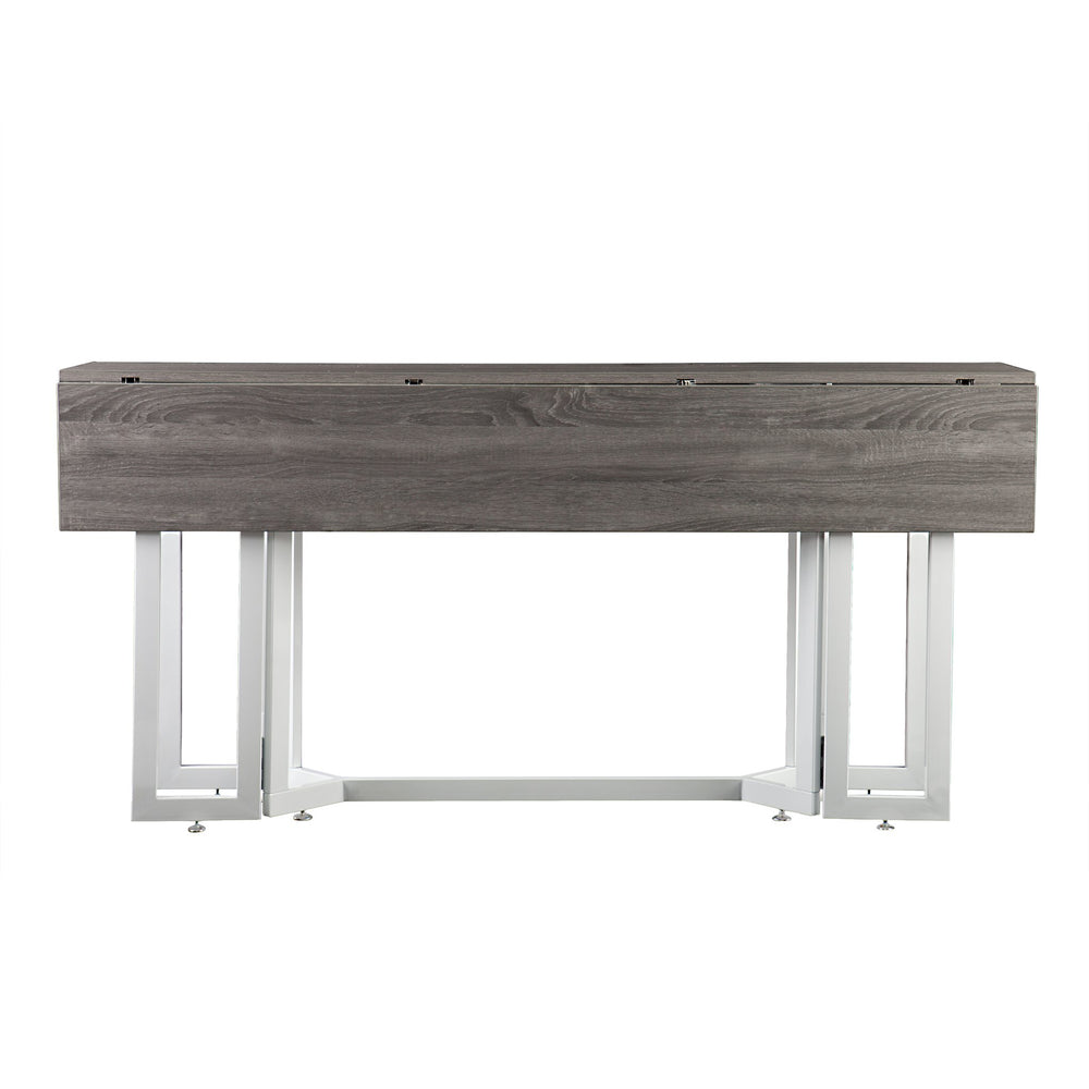 Safavieh Holly Martin Driness Convertible Drop Leaf Dining Table For Small Spaces With Gate Leg Design GREY DN7440