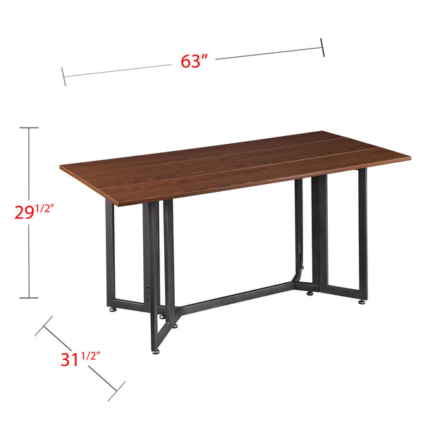 Safavieh Holly Martin Driness Convertible Drop Leaf Dining Table For Small Spaces With Gate Leg Design BROWN DN7442