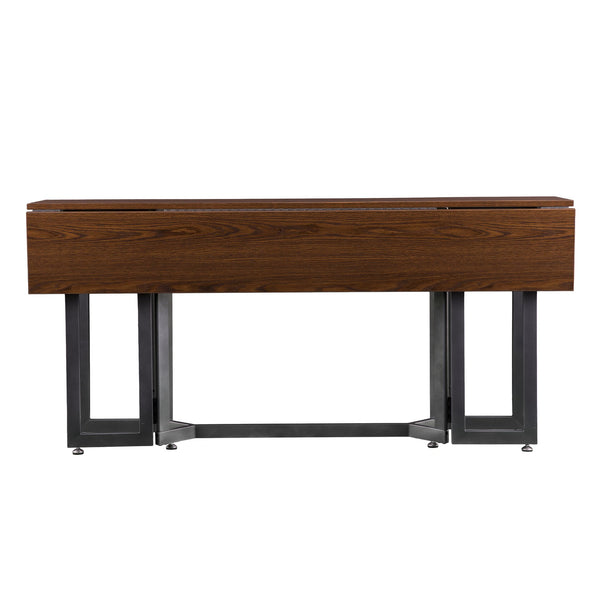 Safavieh Holly Martin Driness Convertible Drop Leaf Dining Table For Small Spaces With Gate Leg Design BROWN DN7442