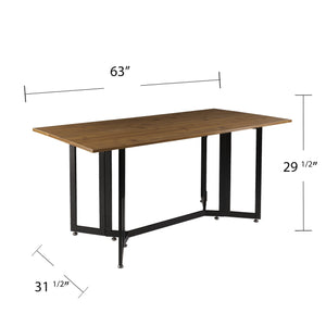 Safavieh Holly & Martin Driness Convertible Drop Leaf Dining Table With Iron Legs For Small Spaces DN7448