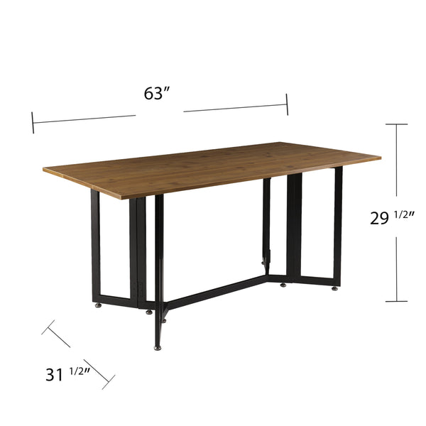 Safavieh Holly & Martin Driness Convertible Drop Leaf Dining Table With Iron Legs For Small Spaces DN7448