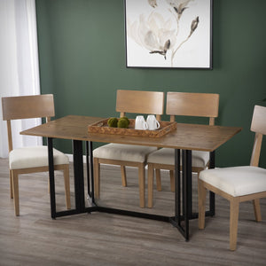 Safavieh Holly & Martin Driness Convertible Drop Leaf Dining Table With Iron Legs For Small Spaces DN7448