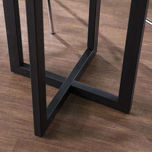 Safavieh Holly And Martin Danby Round Bar Table Ash Veneer Industrial Frame For Small Dining Spaces DN7563