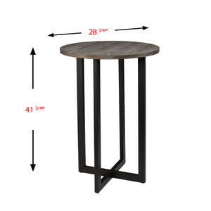 Safavieh Holly And Martin Danby Round Bar Table Ash Veneer Industrial Frame For Small Dining Spaces DN7563