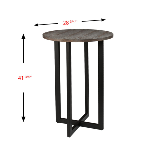 Safavieh Holly And Martin Danby Round Bar Table Ash Veneer Industrial Frame For Small Dining Spaces DN7563