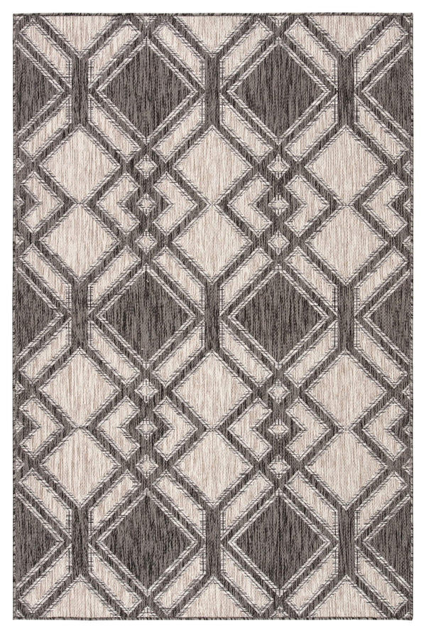 Jaipur Living Nikki Chu Jaipur Trellis Flatweave Polyester Indoor Outdoor Rug for Patio or Entryway Black / Ivory 2'X3'7" RUG143878