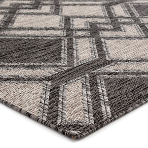 Jaipur Living Nikki Chu Jaipur Trellis Flatweave Polyester Indoor Outdoor Rug for Patio or Entryway Black / Ivory 2'X3'7" RUG143878