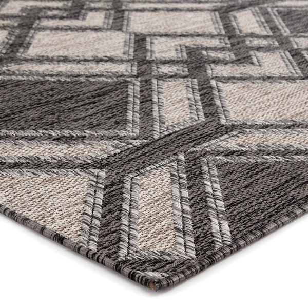 Jaipur Living Nikki Chu Jaipur Trellis Flatweave Polyester Indoor Outdoor Rug for Patio or Entryway Black / Ivory 2'X3'7" RUG143878