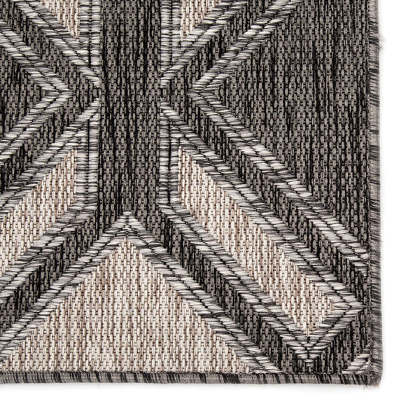 Jaipur Living Nikki Chu Jaipur Trellis Flatweave Polyester Indoor Outdoor Rug for Patio or Entryway Black / Ivory 2'X3'7" RUG143878