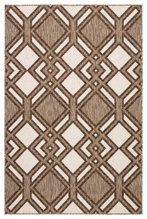 Jaipur Living Nikki Chu Jaipur Trellis Flatweave Polyester Indoor Outdoor Rug for Patio or Entryway Brown / Ivory 5'3"X7'6" RUG143880