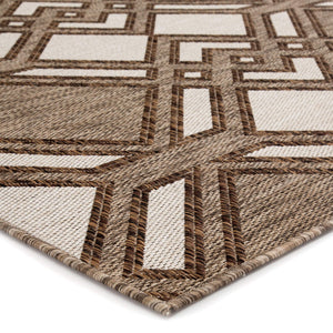 Jaipur Living Nikki Chu Jaipur Trellis Flatweave Polyester Indoor Outdoor Rug for Patio or Entryway Brown / Ivory 5'3"X7'6" RUG143880