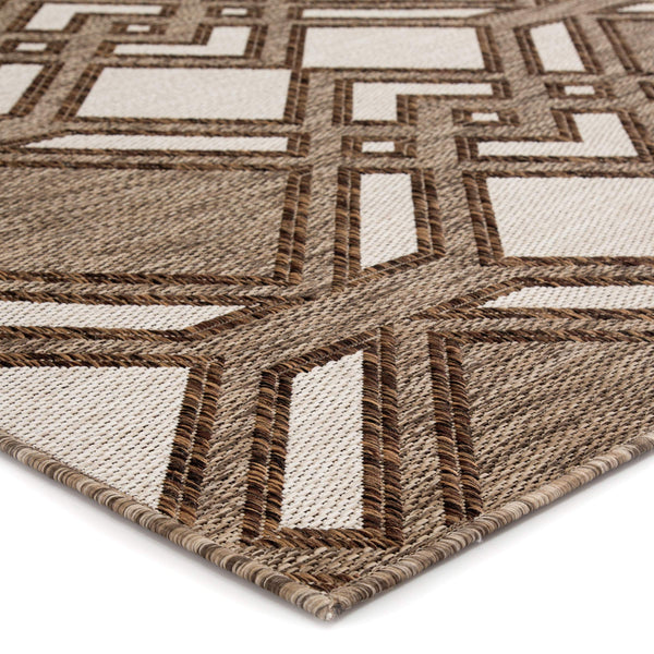 Jaipur Living Nikki Chu Jaipur Trellis Flatweave Polyester Indoor Outdoor Rug for Patio or Entryway Brown / Ivory 5'3"X7'6" RUG143880
