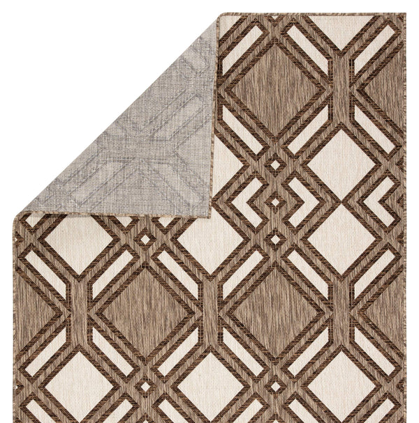 Jaipur Living Nikki Chu Jaipur Trellis Flatweave Polyester Indoor Outdoor Rug for Patio or Entryway Brown / Ivory 5'3"X7'6" RUG143880