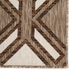 Jaipur Living Nikki Chu Jaipur Trellis Flatweave Polyester Indoor Outdoor Rug for Patio or Entryway Brown / Ivory 5'3"X7'6" RUG143880