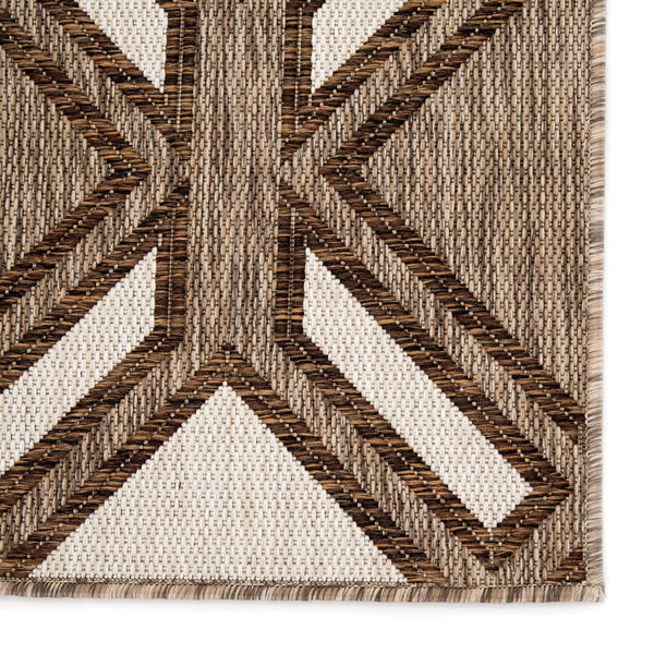 Jaipur Living Nikki Chu Jaipur Trellis Flatweave Polyester Indoor Outdoor Rug for Patio or Entryway Brown / Ivory 5'3"X7'6" RUG143880