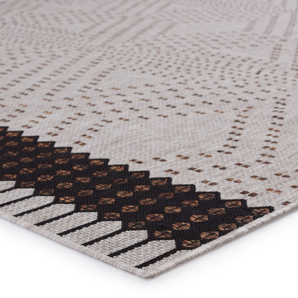 Jaipur Living Nikki Chu Jaipur Tirana Flatweave Polyester Indoor Outdoor Geometric Dot Border Rug 5'3"X7'6" RUG143868
