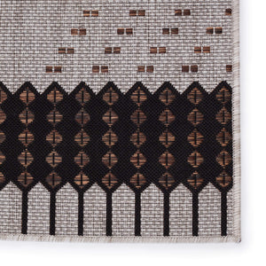 Jaipur Living Nikki Chu Jaipur Tirana Flatweave Polyester Indoor Outdoor Geometric Dot Border Rug 5'3"X7'6" RUG143868