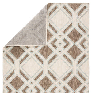 Jaipur Living Nikki Chu Jaipur Trellis Flatweave Polyester Indoor Outdoor Rug for Patio or Entryway Brown / Light Blue 5'3"X7'6" RUG143874