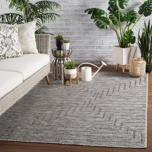 Jaipur Living Nikki Chu Jaipur Geometric Flatweave Polyester Indoor Outdoor Rug Tonal Gray Modern 2'X3'7" RUG144378