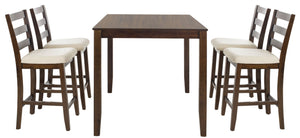Safavieh Melvin 5-Piece Pub Set: Timeless Tavern Style Dining Set With Durable Wood Frame & Cozy Upholstery DNS9200A