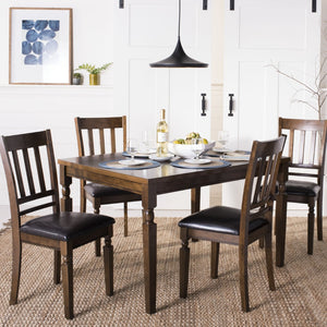 Safavieh Kodiak 5-Piece Traditional Dining Set - Light Oak Finish With Sturdy Mango Wood For Lasting Comfort DNS9204A