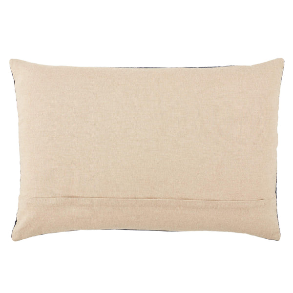 Jaipur Living Nikki Chu Pfeiffer Art Deco Geometric Velvet Cotton Lumbar Pillow Cover with Metallic Embroidery Black PLC102479