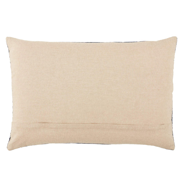Jaipur Living Nikki Chu Geometric Lumbar Pillow Cover Cotton Velvet Silver Embroidery Art Deco Accent Navy PLC102482