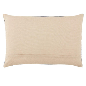 Jaipur Living Nikki Chu Pfeiffer Art Deco Geometric Velvet Cotton Lumbar Pillow Cover with Metallic Embroidery Ivory PLC102484