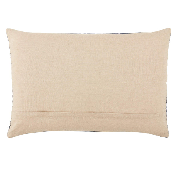 Jaipur Living Nikki Chu Jaipur Art Deco Geometric Embroidered Cotton Velvet Lumbar Accent Pillow Ivory Poly Fill PLW103786
