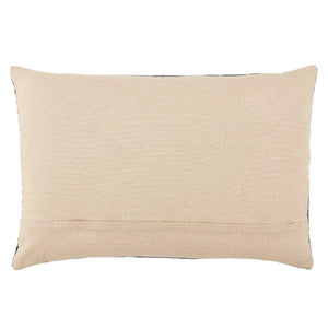 Jaipur Living Nikki Chu Jaipur Deco Geometric Lumbar Pillow Embroidered Velvet Cotton Sofa Accent Light Gray Poly Fill PLW103788