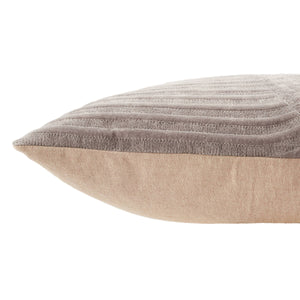 Jaipur Living Nikki Chu Jaipur Deco Geometric Lumbar Pillow Embroidered Velvet Cotton Sofa Accent Light Gray Poly Fill PLW103788