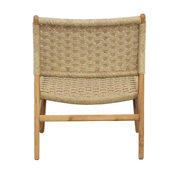 Dovetail Mable Occasional Chair Natural Teak Wood and Synthetic Rattan DOV0458