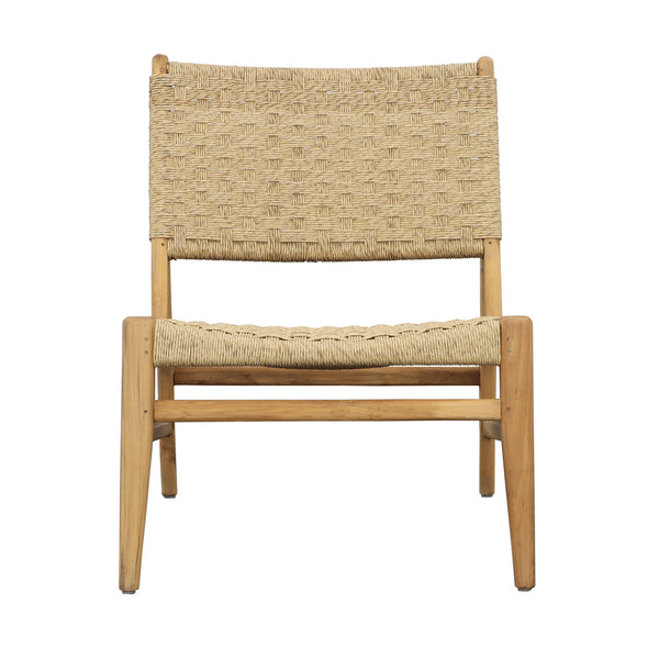 Dovetail Mable Occasional Chair Natural Teak Wood and Synthetic Rattan DOV0458