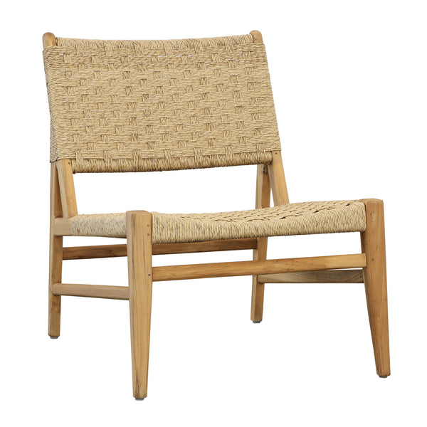 Dovetail Mable Occasional Chair Natural Teak Wood and Synthetic Rattan DOV0458