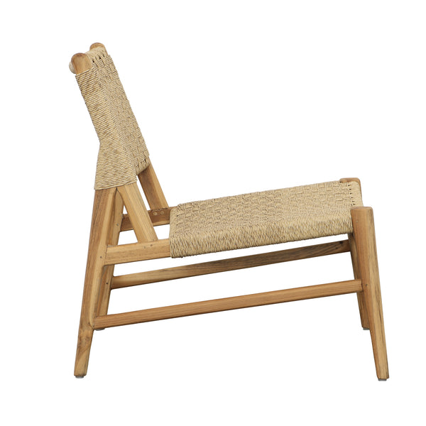Dovetail Mable Occasional Chair Natural Teak Wood and Synthetic Rattan DOV0458