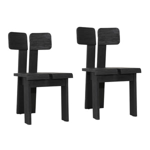 Dovetail Teagan Dining Chair Set of 2 Teak Wood - Black 