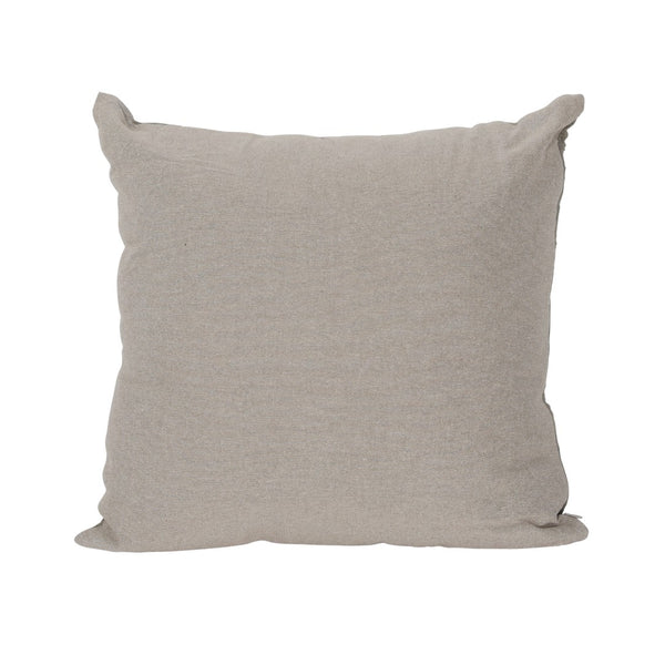 Dovetail Laire Pillow Cotton Front and Linen Back Flower - Grey Dye 