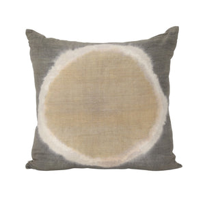 Dovetail Laire Pillow Cotton Front and Linen Back Flower - Grey Dye 