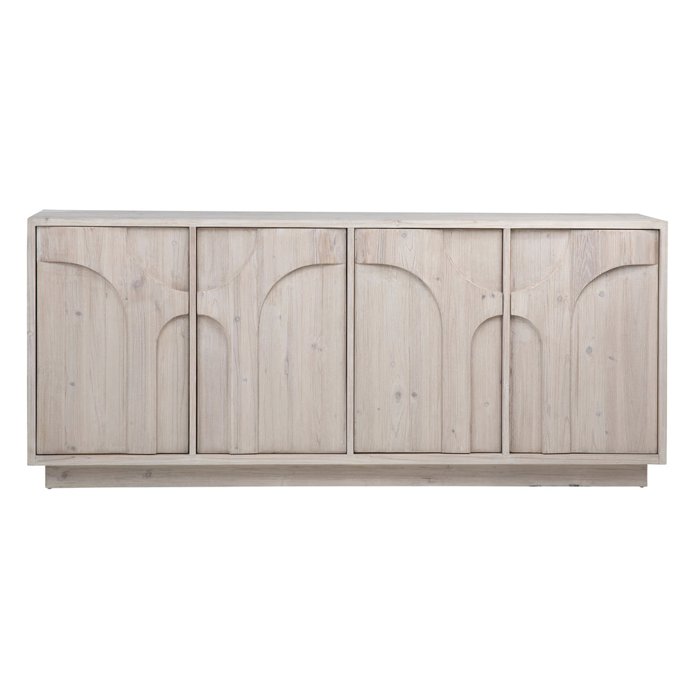 Dovetail Ampelle Sideboard Light Natural Brushed Wood Finish Reclaimed Pine Wood DOV100005