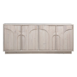 Dovetail Ampelle Sideboard Light Natural Brushed Wood Finish Reclaimed Pine Wood DOV100005