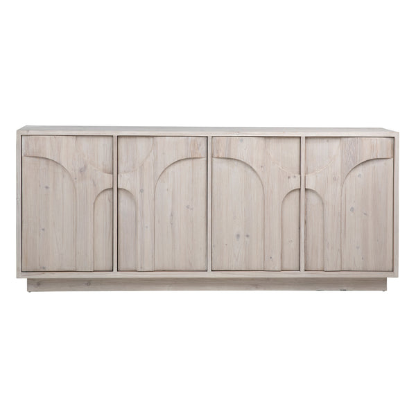 Dovetail Ampelle Sideboard Light Natural Brushed Wood Finish Reclaimed Pine Wood DOV100005