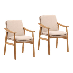 Karina Living Wembley Outdoor Dining Chair Set of 2 – Elegant Beige Performance Fabric for Stylish Al Fresco Dining DOV10003-BEIG