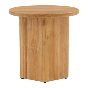 Karina Living Phaedra Outdoor Side Table - Durable Teak & Weather-Resistant Wicker for Your Coastal Patio Charm DOV10005-NATL